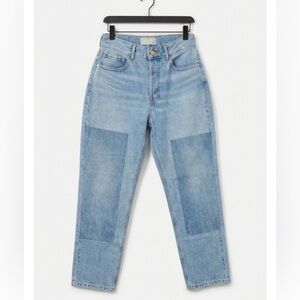 NWT• EVERLANE Curvy '90s Cheeky Straight Jean Patchwork High Rise Button Fly 28